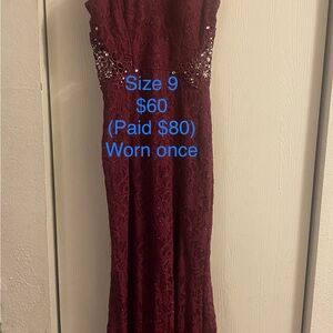Elegant Burgundy Lace Dress